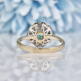 Ellibelle Jewellery Vintage Blue Zircon & Diamond White Gold Daisy Ring