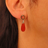 Ellibelle Jewellery VINTAGE CARNELIAN AGATE GOLD TEARDROP EARRINGS