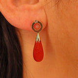 Ellibelle Jewellery VINTAGE CARNELIAN AGATE GOLD TEARDROP EARRINGS