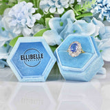 Ellibelle Jewellery Vintage Ceylon Sapphire & Diamond 18ct Gold Cluster Ring