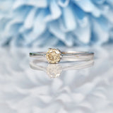 Ellibelle Jewellery Vintage Champagne Brown Diamond Solitaire Ring