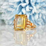 Ellibelle Jewellery VINTAGE CITRINE 9CT GOLD COCKTAIL RING