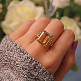 Ellibelle Jewellery VINTAGE CITRINE 9CT GOLD COCKTAIL RING