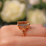 Ellibelle Jewellery VINTAGE CITRINE 9CT GOLD COCKTAIL RING