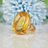 Ellibelle Jewellery Vintage Citrine Gold Cocktail Ring