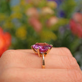 Ellibelle Jewellery Vintage Colour Change Sapphire Gold Cocktail Ring