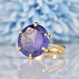 Ellibelle Jewellery Vintage Colour Change Sapphire Gold Cocktail Ring