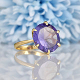 Ellibelle Jewellery Vintage Colour Change Sapphire Gold Cocktail Ring