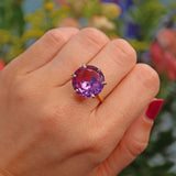 Ellibelle Jewellery Vintage Colour Change Sapphire Gold Cocktail Ring