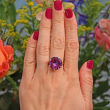 Ellibelle Jewellery Vintage Colour Change Sapphire Gold Cocktail Ring