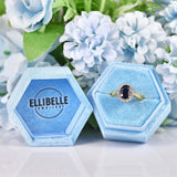 Ellibelle Jewellery Vintage Dark Sapphire & Diamond 18ct Gold Cluster Ring