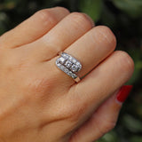 Ellibelle Jewellery Vintage Diamond 14k White Gold Bypass Ring (1.00ct)