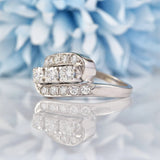 Ellibelle Jewellery Vintage Diamond 14k White Gold Bypass Ring (1.00ct)