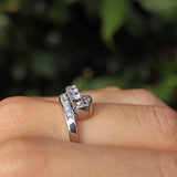 Ellibelle Jewellery Vintage Diamond 14k White Gold Bypass Ring (1.00ct)