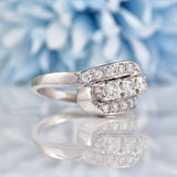 Ellibelle Jewellery Vintage Diamond 14k White Gold Bypass Ring (1.00ct)
