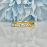 VINTAGE DIAMOND 18CT GOLD FIVE-STONE RING