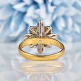 Ellibelle Jewellery Vintage Diamond 18ct Gold Flower Cluster Ring (0.60ct)