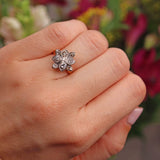 Ellibelle Jewellery Vintage Diamond 18ct Gold Flower Cluster Ring (0.60ct)