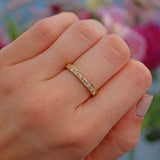 Ellibelle Jewellery Vintage Diamond 18ct Gold Nine-Stone Half Eternity Band Ring