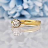 Ellibelle Jewellery Vintage Diamond 18ct Gold Solitaire Engagement Ring (0.50ct)