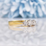 Ellibelle Jewellery Vintage Diamond 18ct Gold Three Stone Engagement Ring (0.50ct)