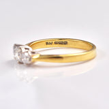 Ellibelle Jewellery Vintage Diamond 18ct Gold Three Stone Engagement Ring (0.50ct)
