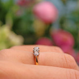 Ellibelle Jewellery Vintage Diamond 18ct Gold Three Stone Engagement Ring (0.50ct)