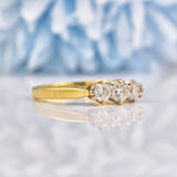 Ellibelle Jewellery Vintage Diamond 18ct Gold Three Stone Engagement Ring (0.50ct)