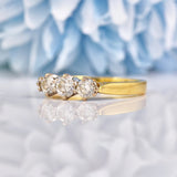 Ellibelle Jewellery Vintage Diamond 18ct Gold Three Stone Engagement Ring (0.50ct)