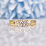 Ellibelle Jewellery Vintage Diamond 18ct Gold Three Stone Engagement Ring (0.50ct)