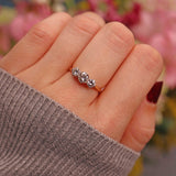 Ellibelle Jewellery Vintage Diamond 18ct Gold Three Stone Engagement Ring (0.90cts)