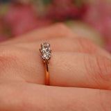 Ellibelle Jewellery Vintage Diamond 18ct Gold Three Stone Engagement Ring (0.90cts)