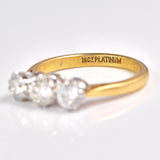 Ellibelle Jewellery Vintage Diamond 18ct Gold Three Stone Engagement Ring (1.05ct)