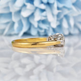Ellibelle Jewellery Vintage Diamond 18ct Gold Three Stone Engagement Ring (1.05ct)