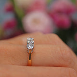 Ellibelle Jewellery Vintage Diamond 18ct Gold Three Stone Engagement Ring (1.05ct)