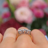Ellibelle Jewellery Vintage Diamond 18ct Gold Three Stone Engagement Ring (1.05ct)