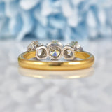 Ellibelle Jewellery Vintage Diamond 18ct Gold Three Stone Engagement Ring (1.05ct)