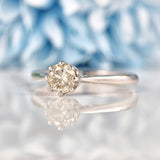 Ellibelle Jewellery Vintage Diamond 18ct White Gold Solitaire Engagement Ring (0.60ct)