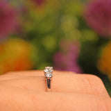 Ellibelle Jewellery Vintage Diamond 18ct White Gold Trilogy Engagement Ring (0.55ct)