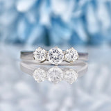 Ellibelle Jewellery Vintage Diamond 18ct White Gold Trilogy Engagement Ring (0.55ct)