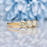 Ellibelle Jewellery Vintage Diamond 9ct Gold Three Stone Engagement Ring (1.20ct)