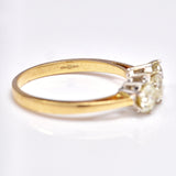 Ellibelle Jewellery Vintage Diamond 9ct Gold Three Stone Engagement Ring (1.20ct)