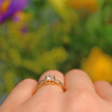 Ellibelle Jewellery VINTAGE DIAMOND 9CT GOLD TRILOGY RING