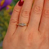Ellibelle Jewellery VINTAGE DIAMOND 9CT GOLD TRILOGY RING