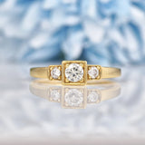 Ellibelle Jewellery VINTAGE DIAMOND 9CT GOLD TRILOGY RING