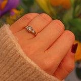 Ellibelle Jewellery VINTAGE DIAMOND 9CT GOLD TRILOGY RING