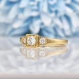 Ellibelle Jewellery VINTAGE DIAMOND 9CT GOLD TRILOGY RING