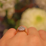 Ellibelle Jewellery VINTAGE DIAMOND CLUSTER 18CT GOLD RING