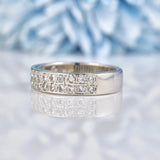 Ellibelle Jewellery Vintage Diamond & Platinum Half Eternity Wedding Band Ring (0.48cts)