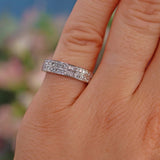 Ellibelle Jewellery Vintage Diamond & Platinum Half Eternity Wedding Band Ring (0.48cts)